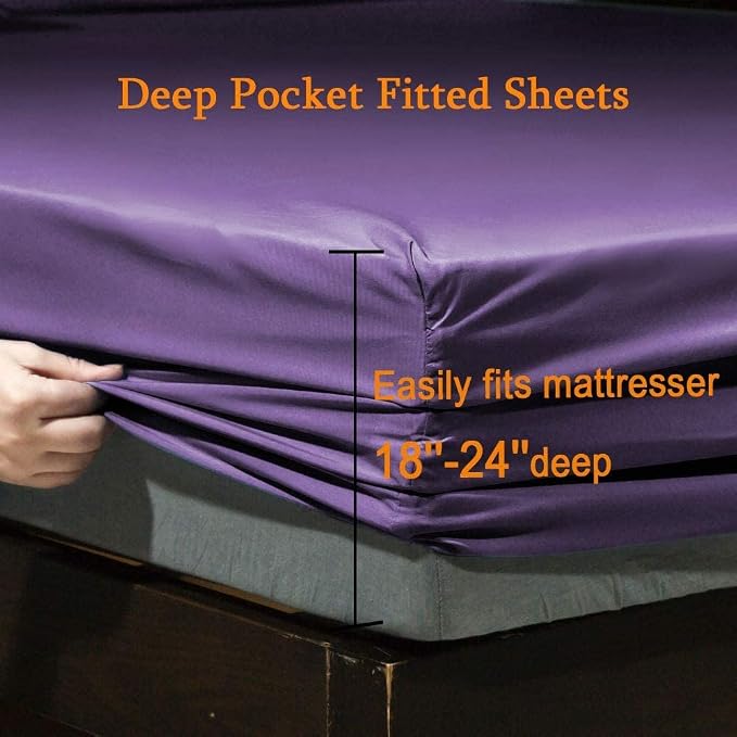 SONORO KATE Bed Sheet Set Super Soft Microfiber 1800 Thread Count Luxury - Image 3