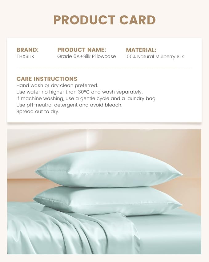 THXSILK Set of 2 Silk Pillowcase - Image 8