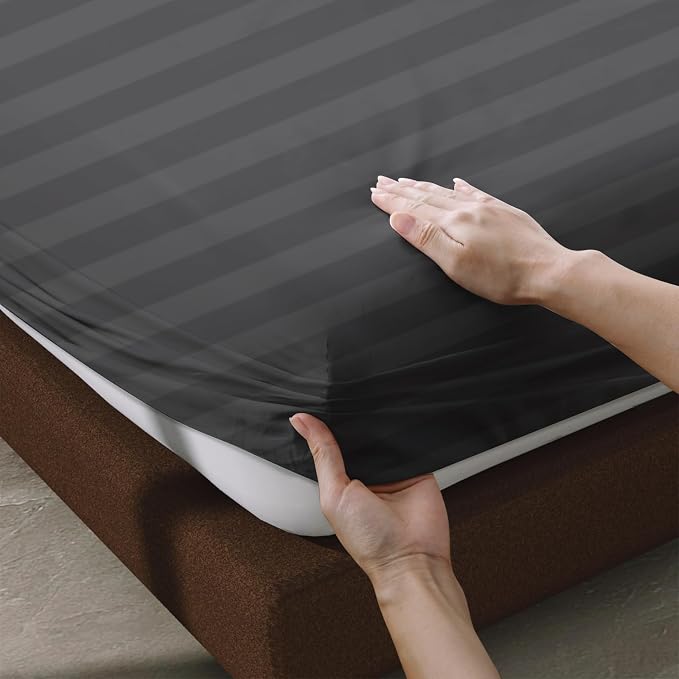 100% Egyptian Cotton Fitted Sheet Twin-XL/Split King Size, 600 Thread Count - Image 6