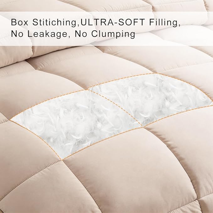 COHOME Premium Full Size Comforter, All-Season Quilted Down Alternative Duvet - Image 3