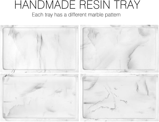 Luxspire Bathroom Vanity Tray, Resin Dresser Jewelry Ring Dish Tank Storage - Image 8