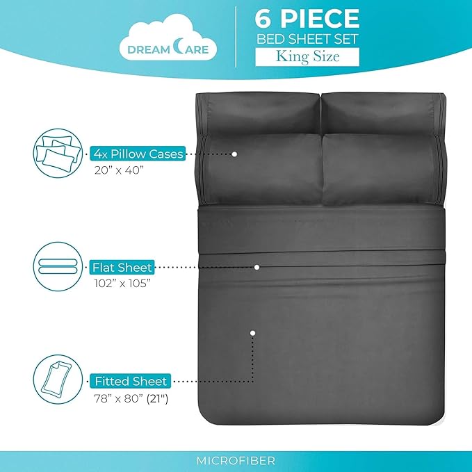 DREAMCARE California King Sheet Sets - Image 4