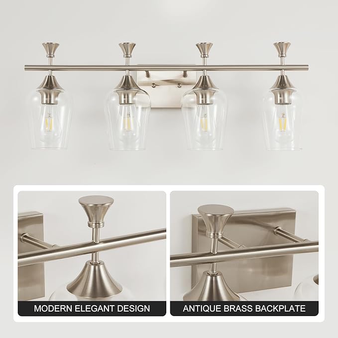 Bathroom Light Fixtures, Brushed Nickel Vanity Lights - Image 6