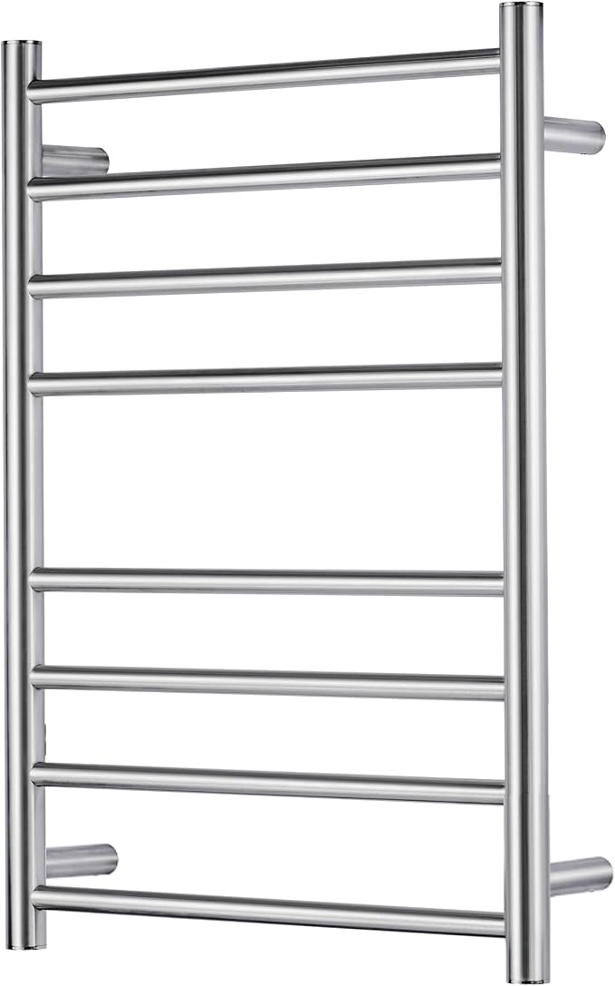 Towel Warmer Polished Chrome for Bathroom Wall Mounted Drying Rack Plug-in by SHARNDY
