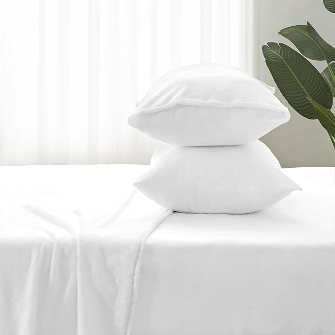 BEDELITE Flannel Sheets King Size Bright White - Image 7