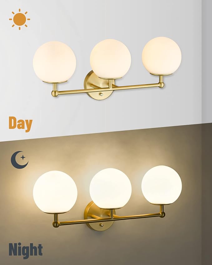 AKEZON Gold Vanity Light for Bathroom, Modern Bathroom Light Fixtures Over - Image 4