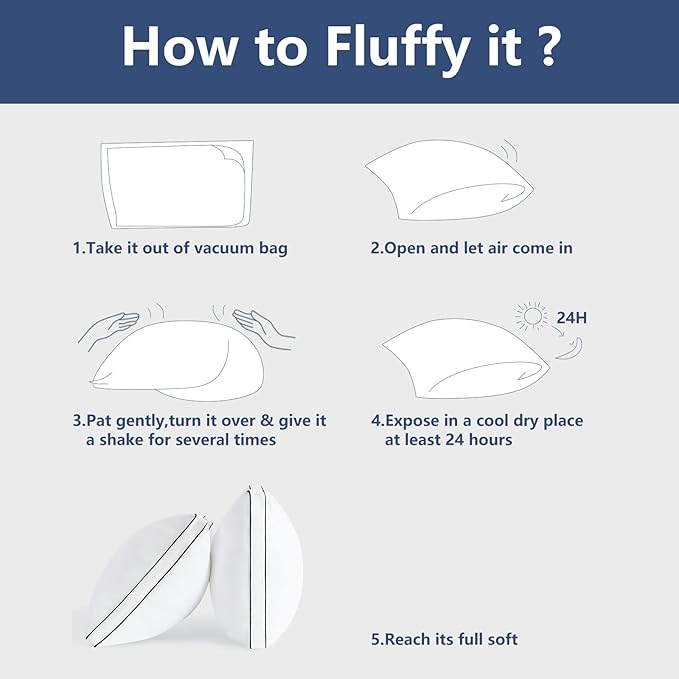 CozyLux Pillows Queen Size Set of 4, Soft and Supportive 3D Down Alternative - Image 7