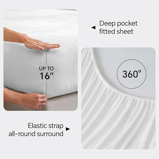 BEDELITE Flannel Sheets Twin Size Bright White - Image 4