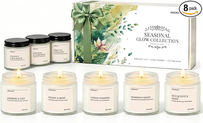 Scented Candles Gift Set, 8 Pack Soy Wax Candles by YINUOLIGHT