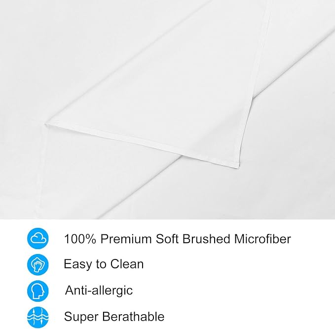 Lirex 2-Pack Queen Size Flat Sheet Set, Ultra-Soft Brushed 1800 Microfiber - Image 2