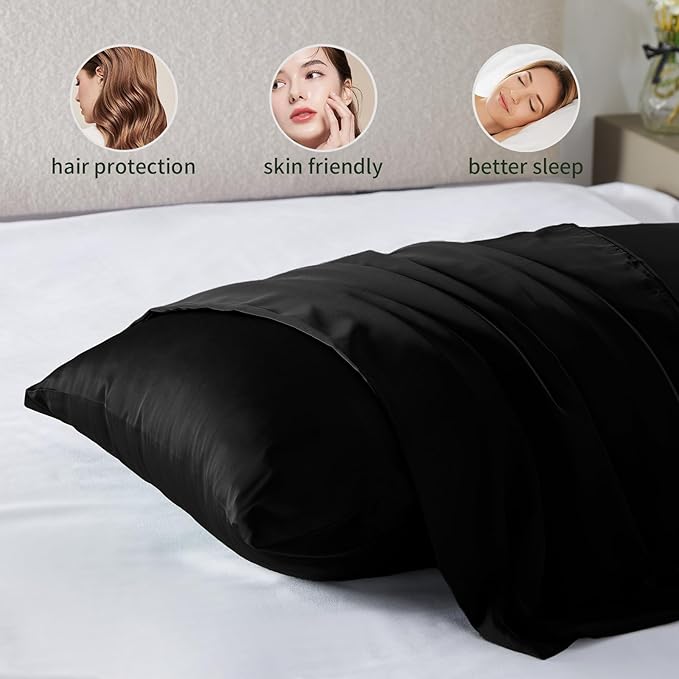 Silk Pillow Cases 2 Pack Mulberry Silk Pillowcases Soft Breathable Both Sided - Image 5