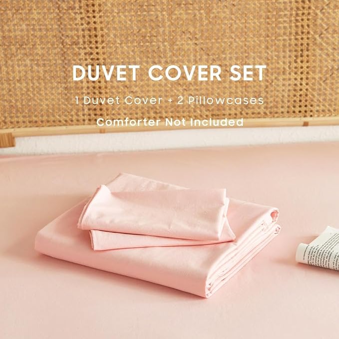 Wake In Cloud - Cotton Duvet Cover Set, Twin Size, 100% Washed Cotton, Linen - Image 2