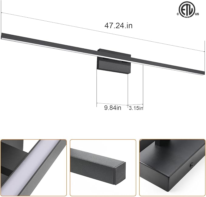 VOLISUN 48 inch Vanity Light for Bathrooms, 30W Dimmable 5CCT Bathroom Light - Image 6