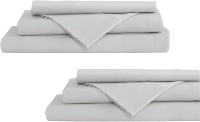 Linen Home 100% Cotton Percale Sheet Set Pack of 2, King Size, Deep Pocket by LINENHOME