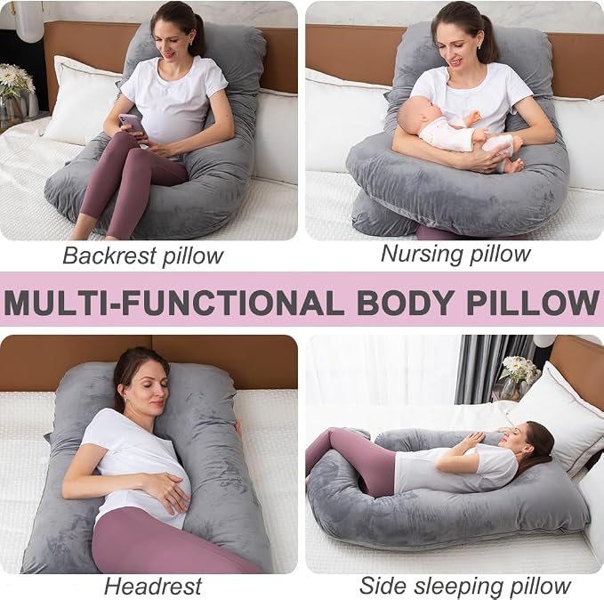 MOON PINE Pregnancy Pillow Cover, U Shaped Body PillowCover Only, Breathable - Image 5