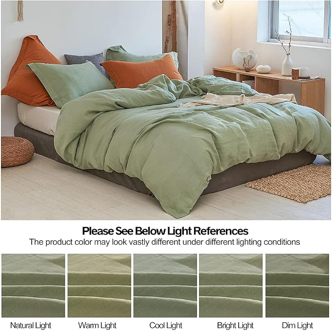 Simple&Opulence 100% Linen Duvet Cover Set 2pcs Basic Style Natural French - Image 6