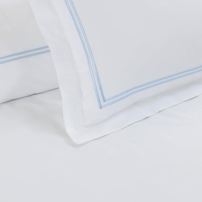 Dreamology White Duvet Cover Luxury Hotel Quality Bedding Set 100% Cotton - Image 3
