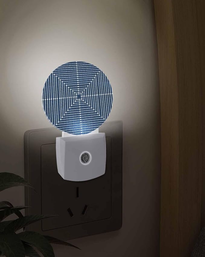 Night Lights Auto Sensor Navy Blue Aesthetic Night Light Lines Perspective Box - Image 3