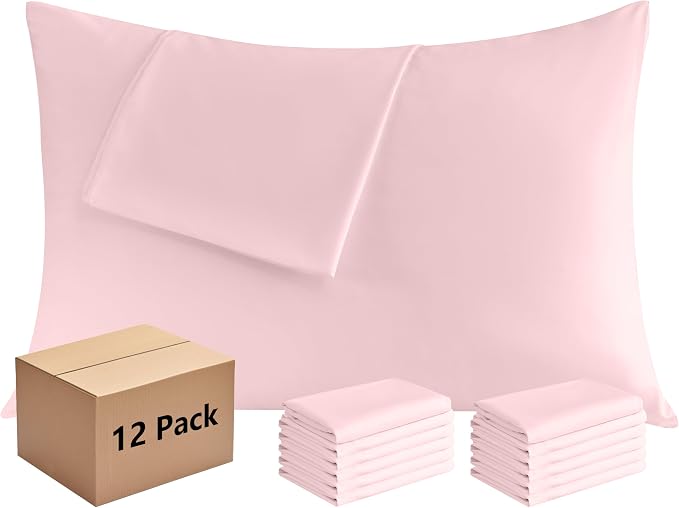 Pillowcases Standard 12 Pack, 20x26 Pillow Cases by Culve