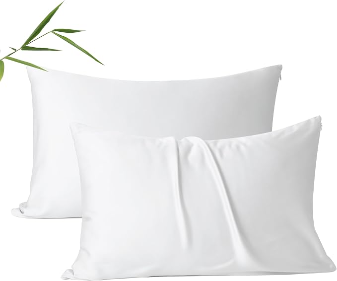 2 Pack Cooling Pillow Cases, Viscose Derived from Bamboo Pillow Protectors by ShunjieHome