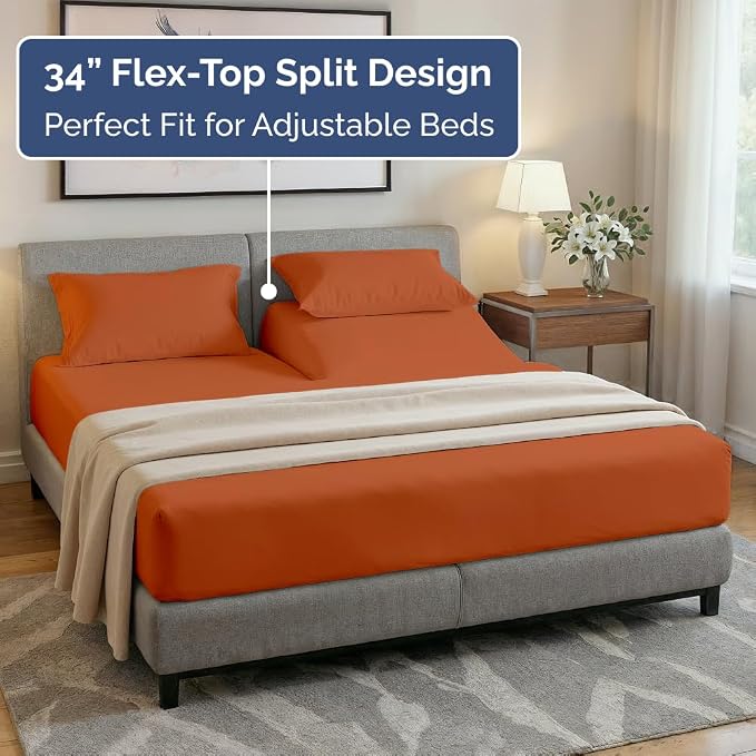 Flex Top Split Head King 4 Piece Sheet Set - Image 3