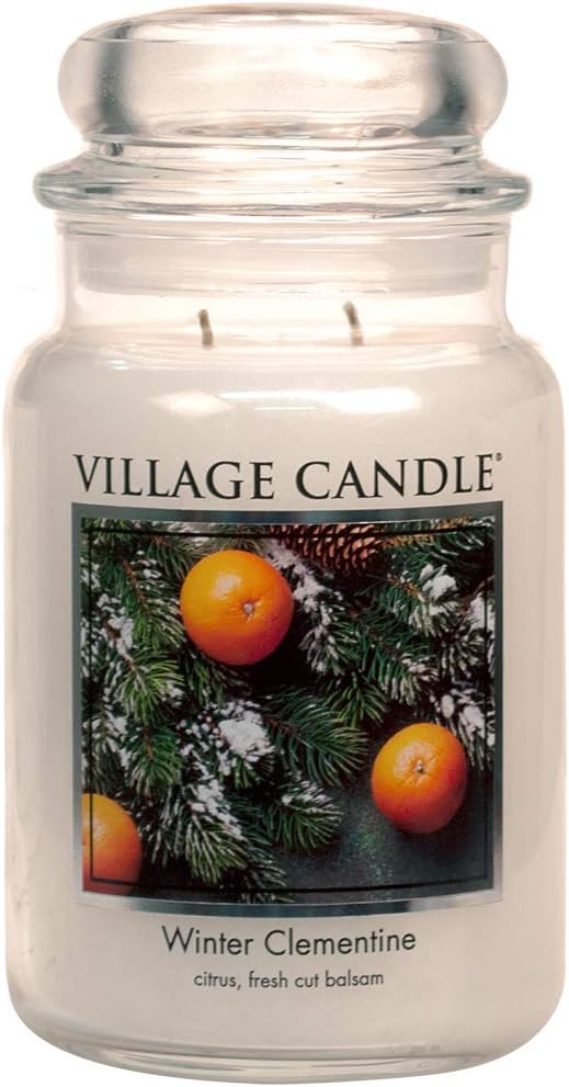 Village Candle Winter Clementine Large Apothecary Jar, Scented Candle, 21.25 oz. by VillageCandle