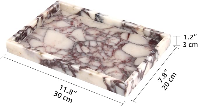Marble Bathroom Vanity Tray, Natural Luxury Vanity Home Kitchen Bathroom Table - Image 6