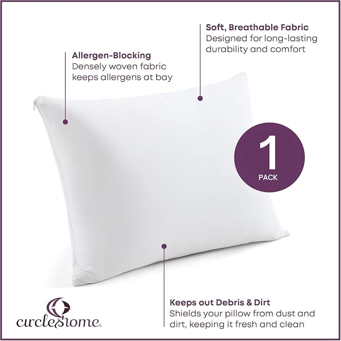 CirclesHome Pillow Protectors Single Pack Toddler Zippered - Image 3