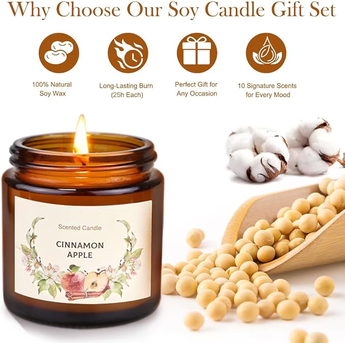 Scented Candles Set for Women Gifts, Soy Wax Candle 10 Pack, Long Lasting - Image 2