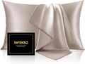 INFIIXSO Silk Pillow Cases 2 Pack Standard Size, Ultra Smooth & Soft Mulberry by INFIIXSO