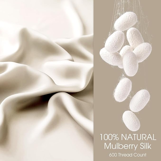 100% Silk Pillow Cases 2 Pack King Size Mulberry Silk Pillowcase - Image 2