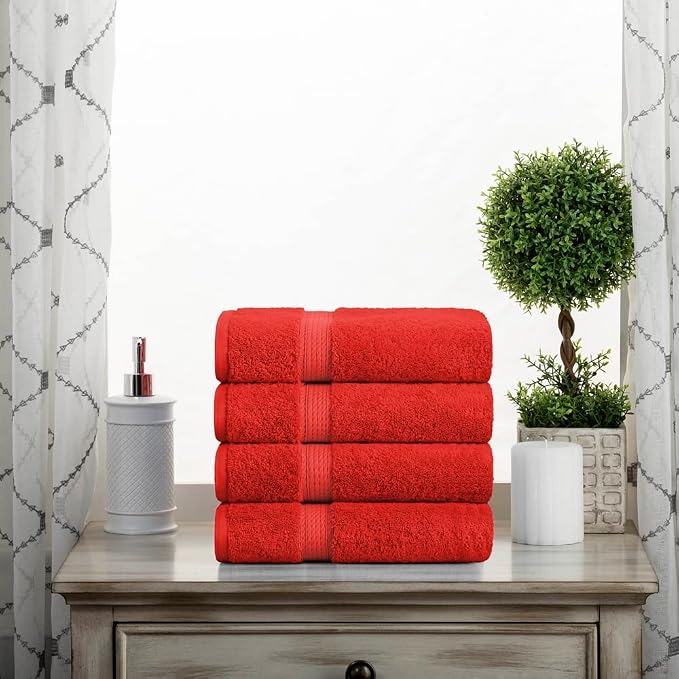 SUPERIOR Egyptian Cotton Pile Hand Towel Set of 4, Ultra Soft Luxury Towels - Image 7