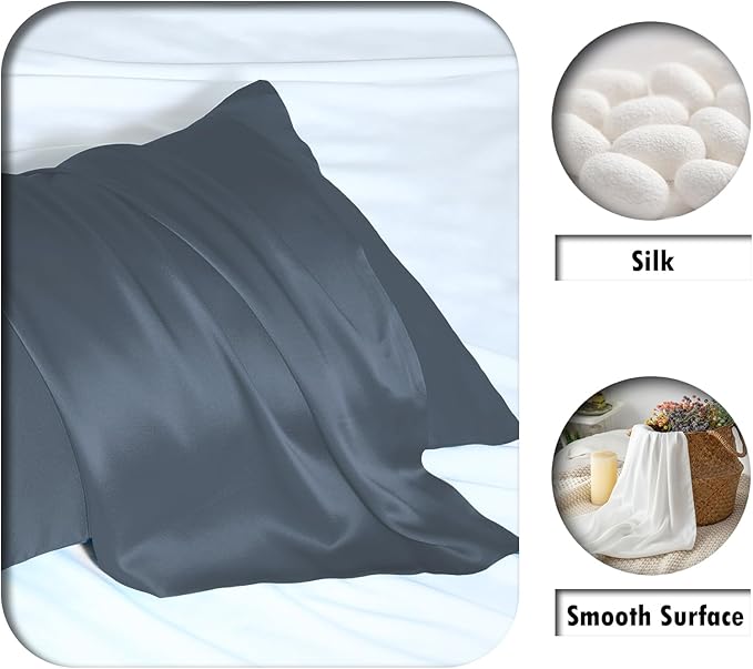 Silk Pillow Cases 2 Pack Soft Breathable and Sliky King Size Pillow Cases Set - Image 2