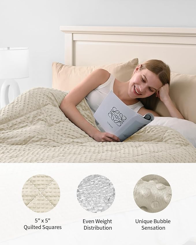 Mr. Sandman Weighted Blanket for Adults Queen Size 15 lbs, Soft Cooling Heavy - Image 5