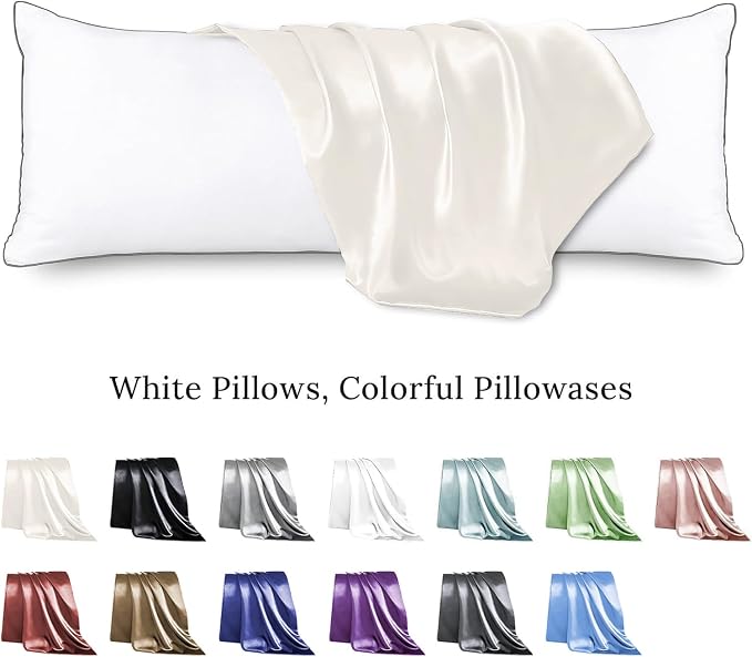 HUXMEYSON Body Pillow with Satin Pillowcase, Body Pillow - Image 2