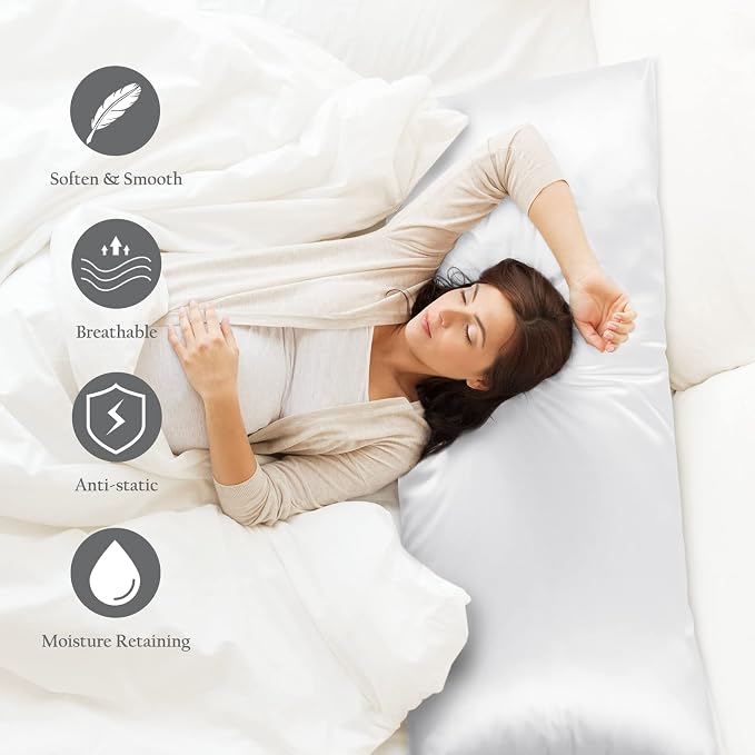 OLESILK Silk Body Pillowcase 20x54 Zippered: 100% Mulberry Silk - Image 4