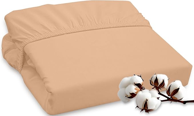 ROYALE LINENS 300 Thread Count 100% Long Staple Combed Cotton Fitted Sheet Queen by ROYALELINENS
