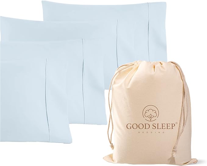 1000 TC Light Blue Standard Pillowcases Set of 4 100% Egyptian Cotton Pillow by GoodSleepBedding