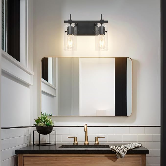 SOLFART Vintage 2 Lights Bathroom Light Fixtures Wall Sconces Black Vanity - Image 7
