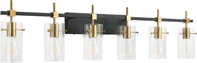 SOLFART 49.2 inch Vanity Light fixtures Vintage 6 Lights Wall Light Fixtures by SOLFART