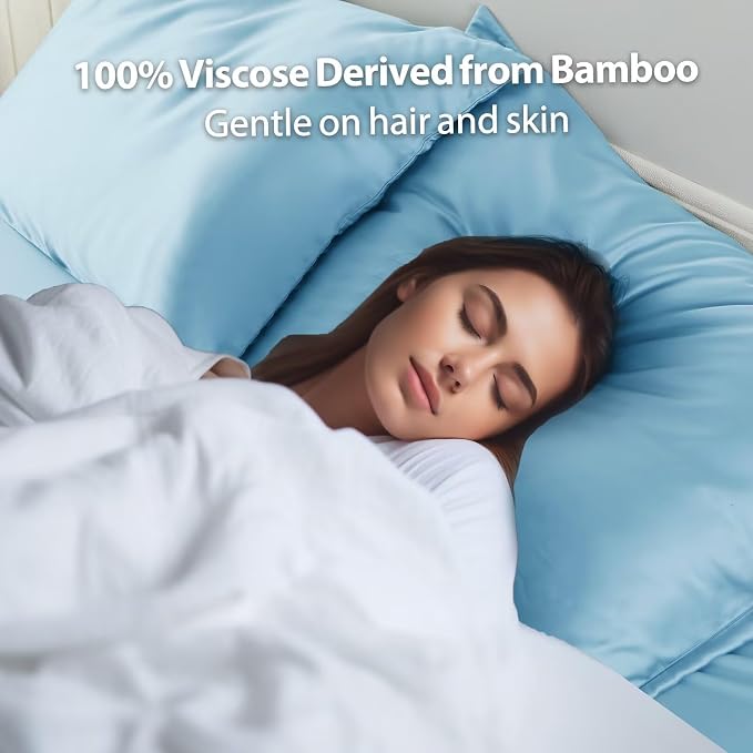 4 Pack Cooling Pillow Cases, Viscose Derived from Bamboo Pillow Protectors - Image 3