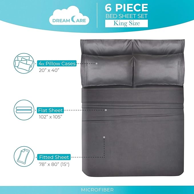 DREAMCARE King Size Sheets Set - Image 3
