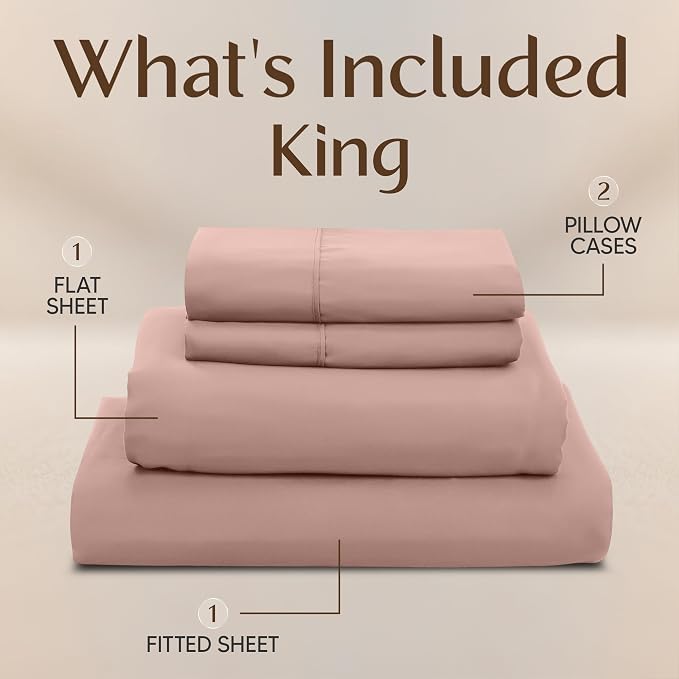 Utopia Bedding King Size Sheet Set – 4 Piece Bed Sheets, Soft and Breathable - Image 3