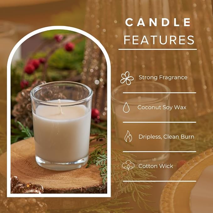 Simply Soson Vanilla Scented Votive Candles, Bulk Set of 24 White Scented Candle - Image 3
