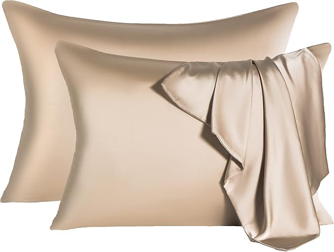 2 Pcs Mulberry Silk Pillowcase for Hair and Skin, Cooling Silk Pillow Case by SIYUAN