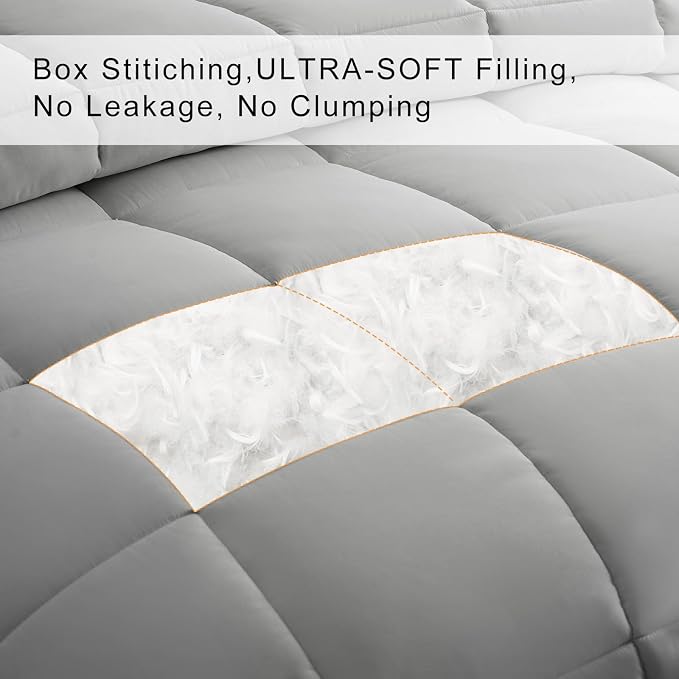 COHOME PremiumTwin XL Size Comforter, All-Season Quilted Down Alternative Duvet - Image 3