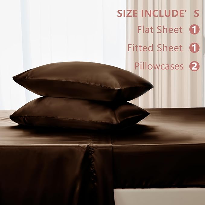CozyLux Satin Sheets Queen Size Bed Set - Image 6