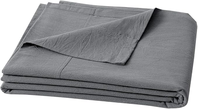 BESTOUCH Flat Sheet Only 100% Washed Cotton Linen Feel Wrinkle-Free, by BESTOUCH