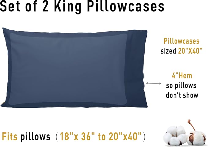 Sunflower King Pillowcases Set of 2, 100% Cotton King Size Pillow Cases 2 - Image 8