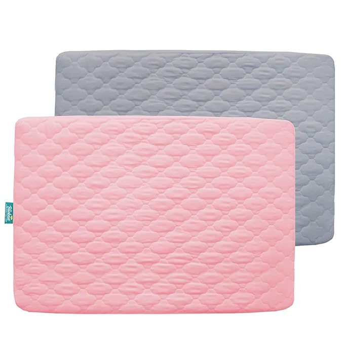 2 Pack Pack and Play Mattress Protector Sheets Fitted Waterproof Playard by Bilobanbabybedding